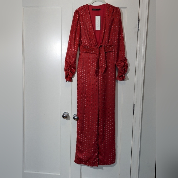 House of Harlow 1960 Pants - NWT House Of Harlow 1960 Dotted Jumpsuit Red Sz S